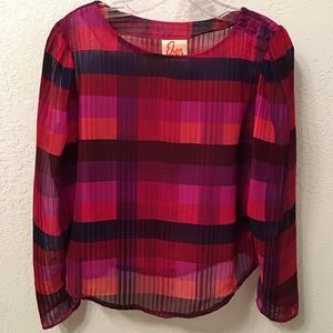 Vintage Eber San Francisco Pretty Plaid Top Blouse